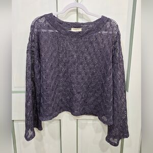 Purple Lace Knit Sweater